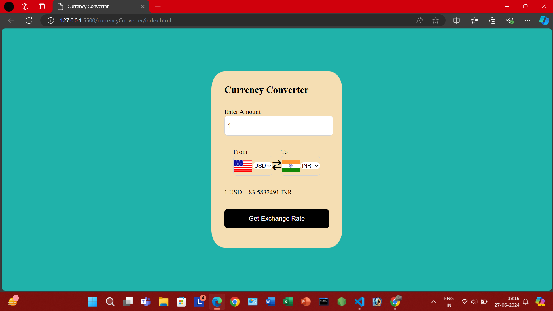 Currency Converter Web App Screenshot